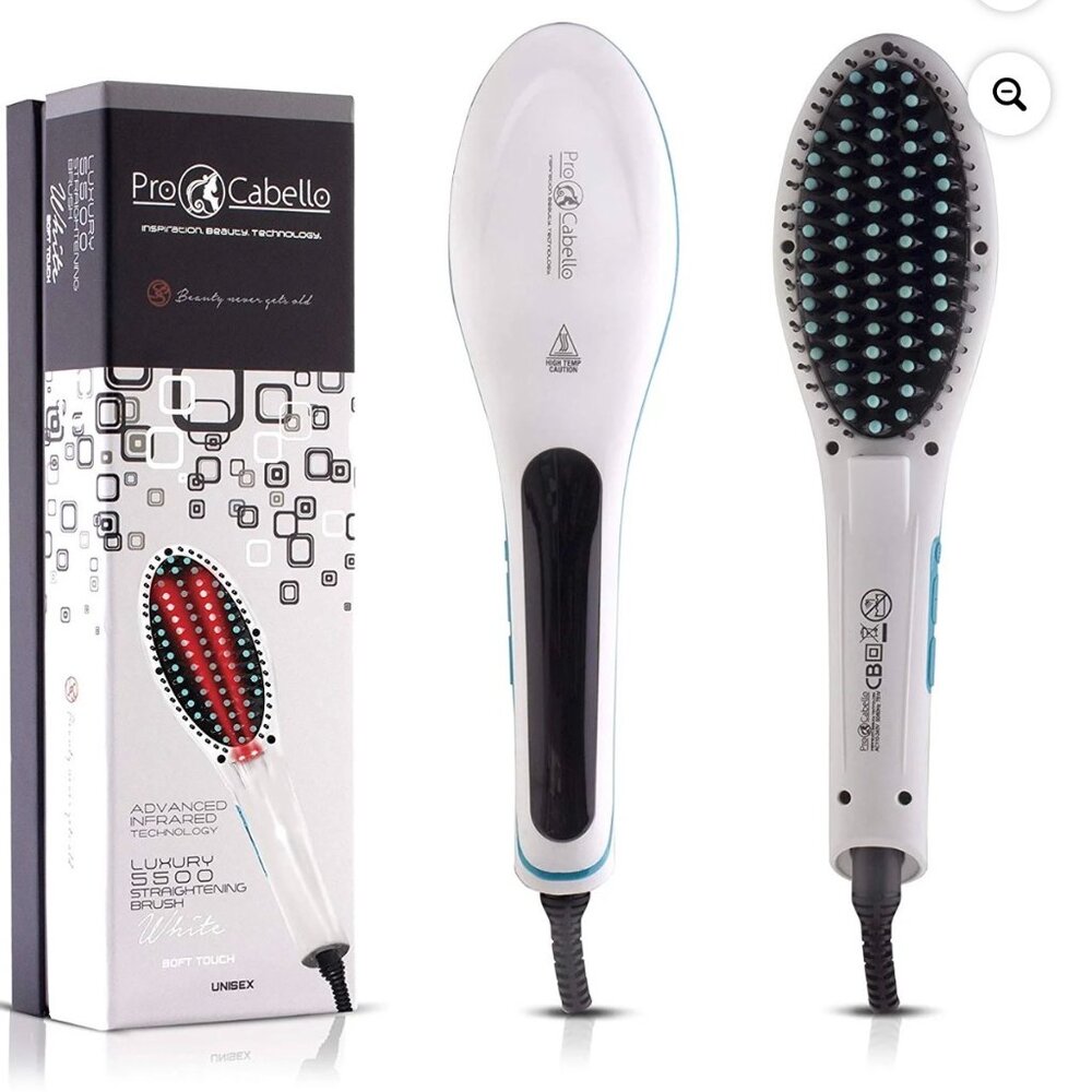 ProCabello Hair Straightener Detangling Brush Ceramic Tourmaline Coating